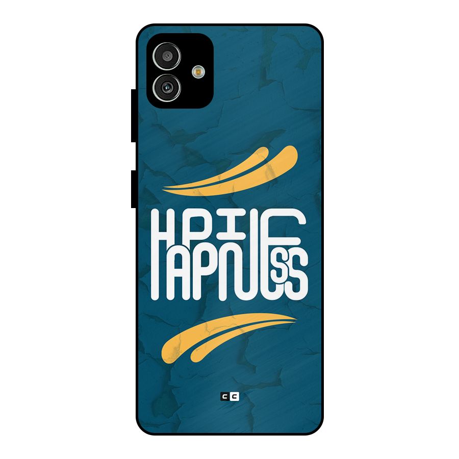 Happpiness Typography Metal Back Case for Galaxy M13 5G
