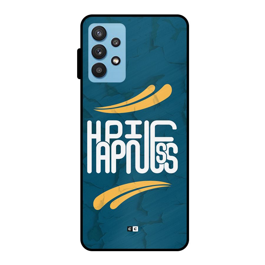 Happpiness Typography Metal Back Case for Galaxy M32 5G