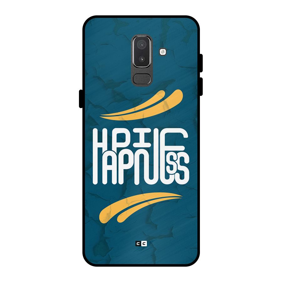 Happpiness Typography Metal Back Case for Galaxy On8 (2018)