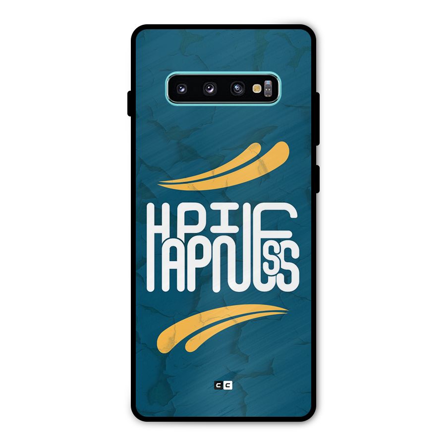 Happpiness Typography Metal Back Case for Galaxy S10 Plus