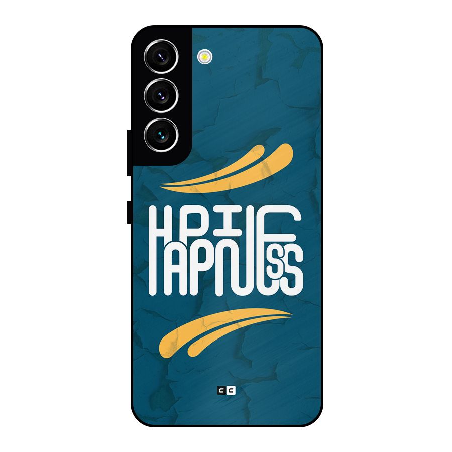Happpiness Typography Metal Back Case for Galaxy S22 5G