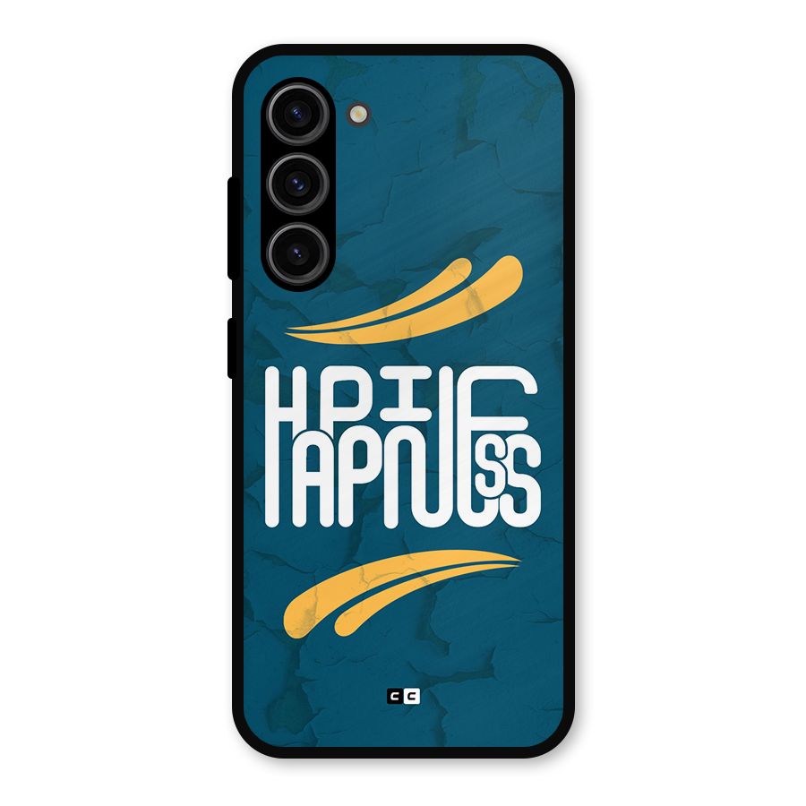 Happpiness Typography Metal Back Case for Galaxy S23