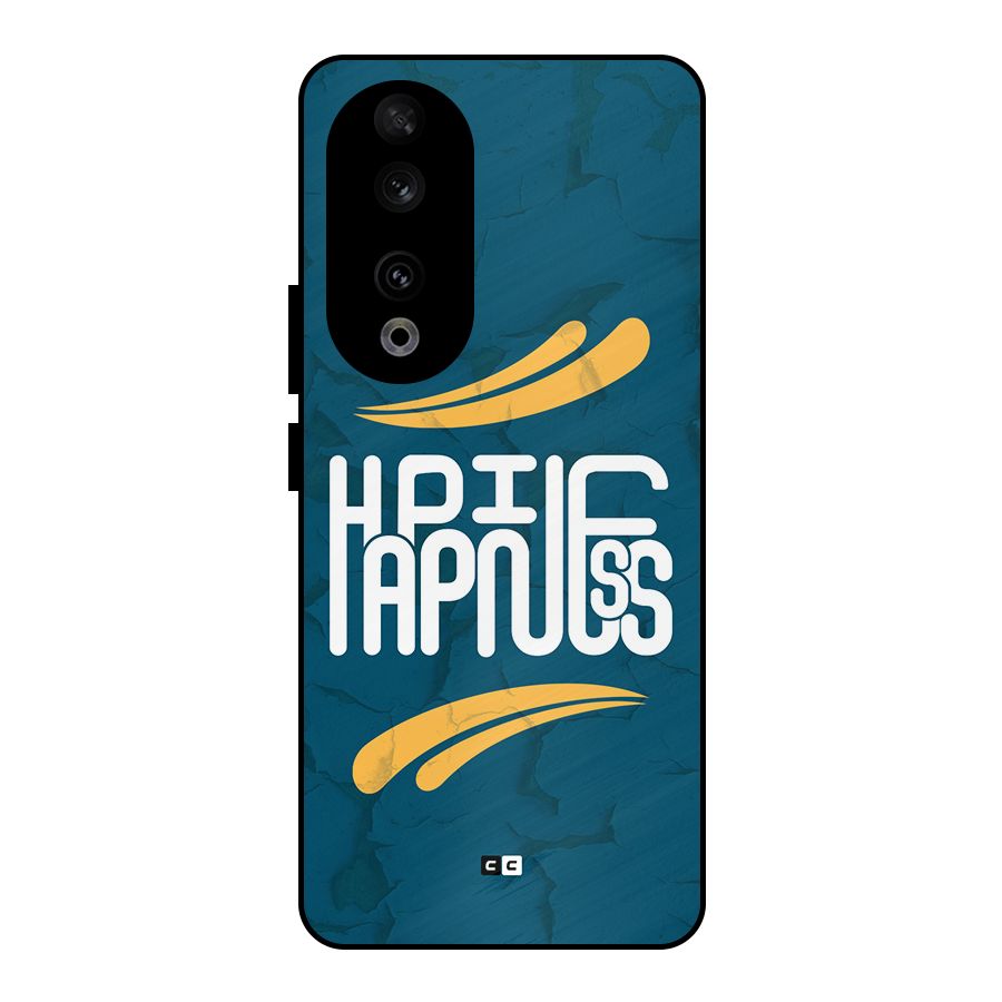 Happpiness Typography Metal Back Case for Honor 90