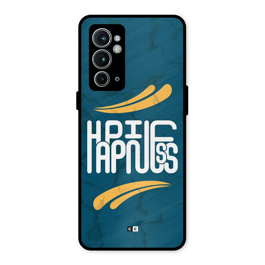 Happpiness Typography Metal Back Case for OnePlus 9RT 5G