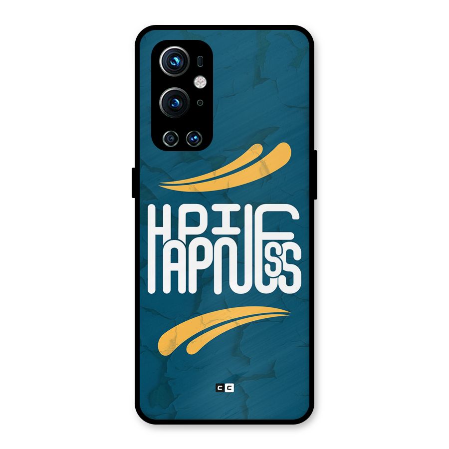 Happpiness Typography Metal Back Case for OnePlus 9 Pro