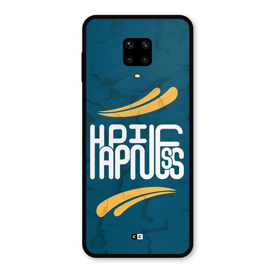 Happpiness Typography Metal Back Case for Poco M2