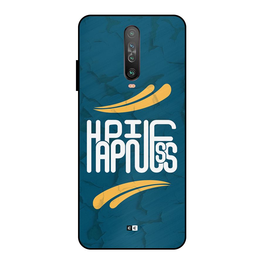 Happpiness Typography Metal Back Case for Poco X2