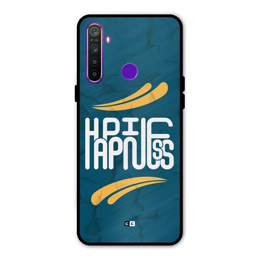 Happpiness Typography Metal Back Case for Realme 5i
