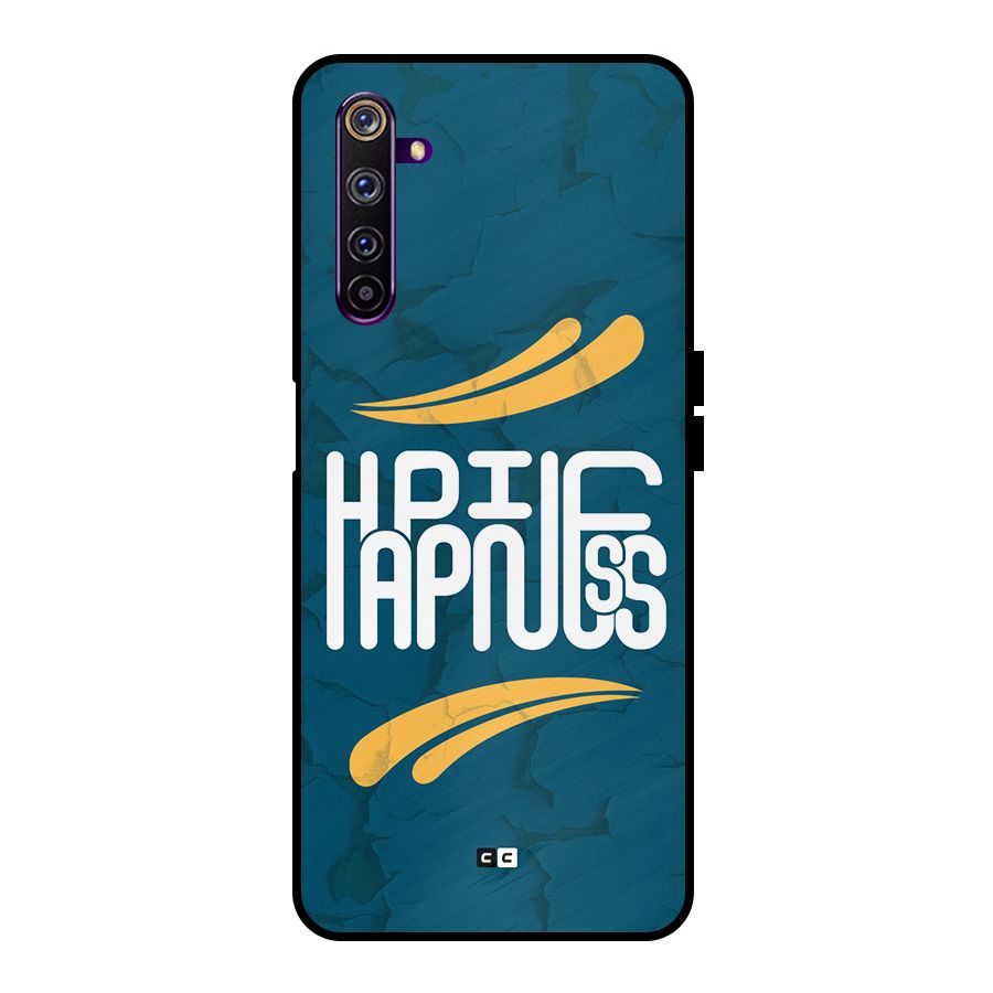 Happpiness Typography Metal Back Case for Realme 6 Pro