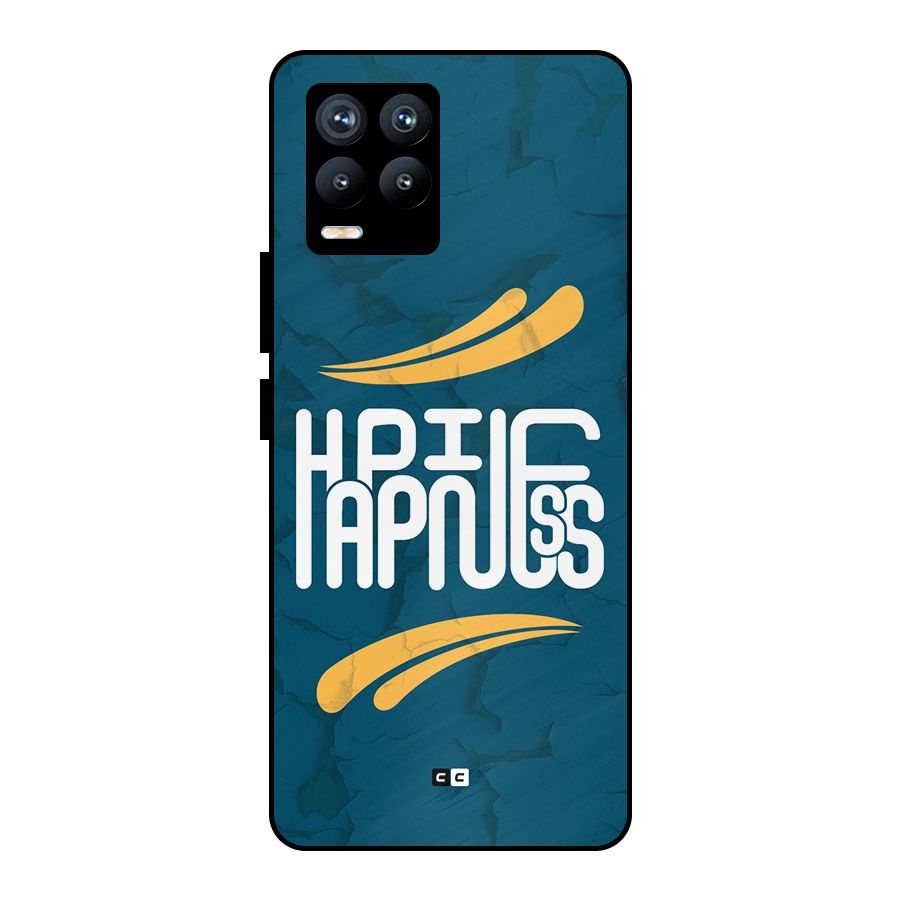 Happpiness Typography Metal Back Case for Realme 8 Pro