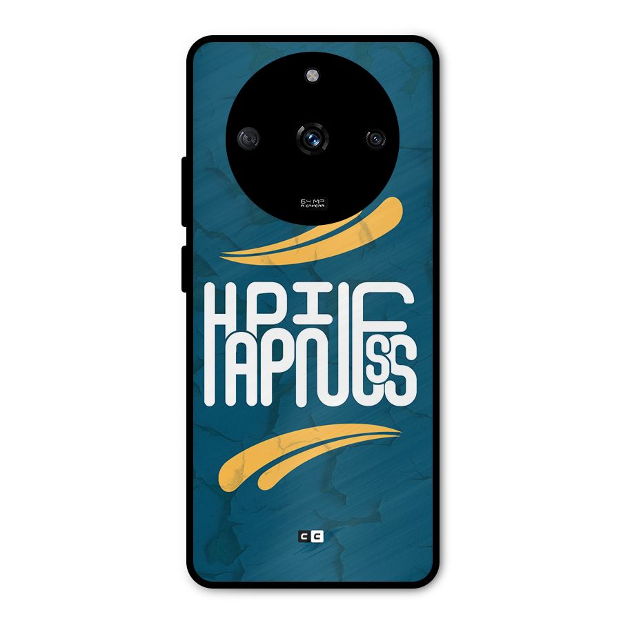Happpiness Typography Metal Back Case for Realme Narzo 60 5G