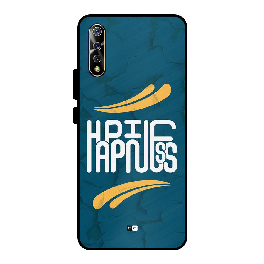 Happpiness Typography Metal Back Case for Vivo S1