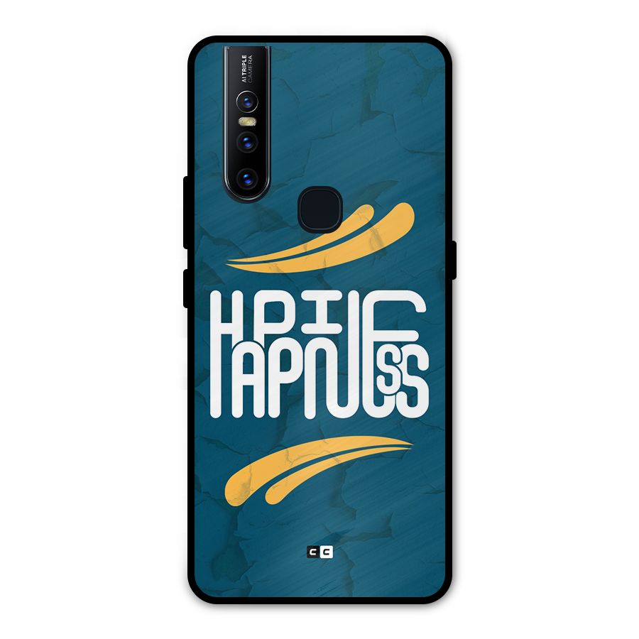 Happpiness Typography Metal Back Case for Vivo V15