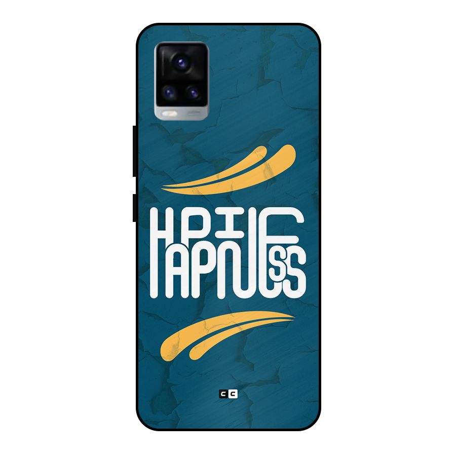 Happpiness Typography Metal Back Case for Vivo V20