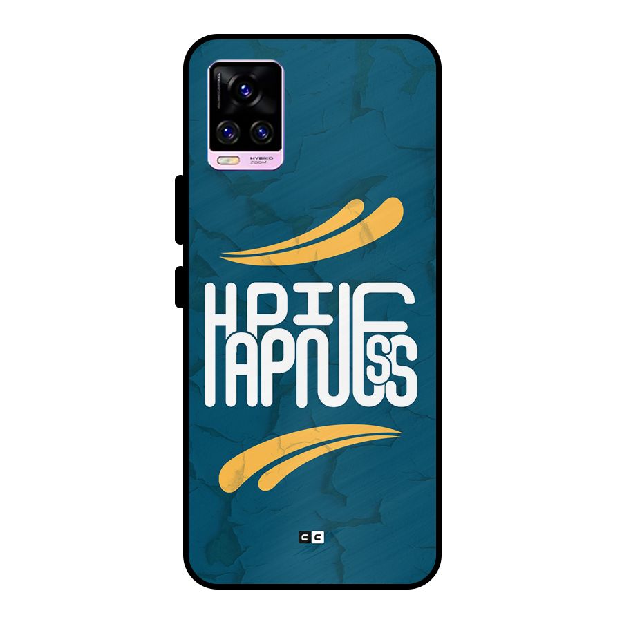 Happpiness Typography Metal Back Case for Vivo V20 Pro