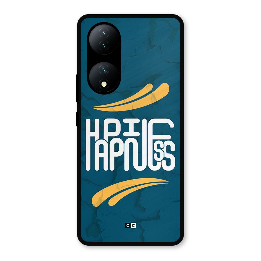 Happpiness Typography Metal Back Case for Vivo Y100a