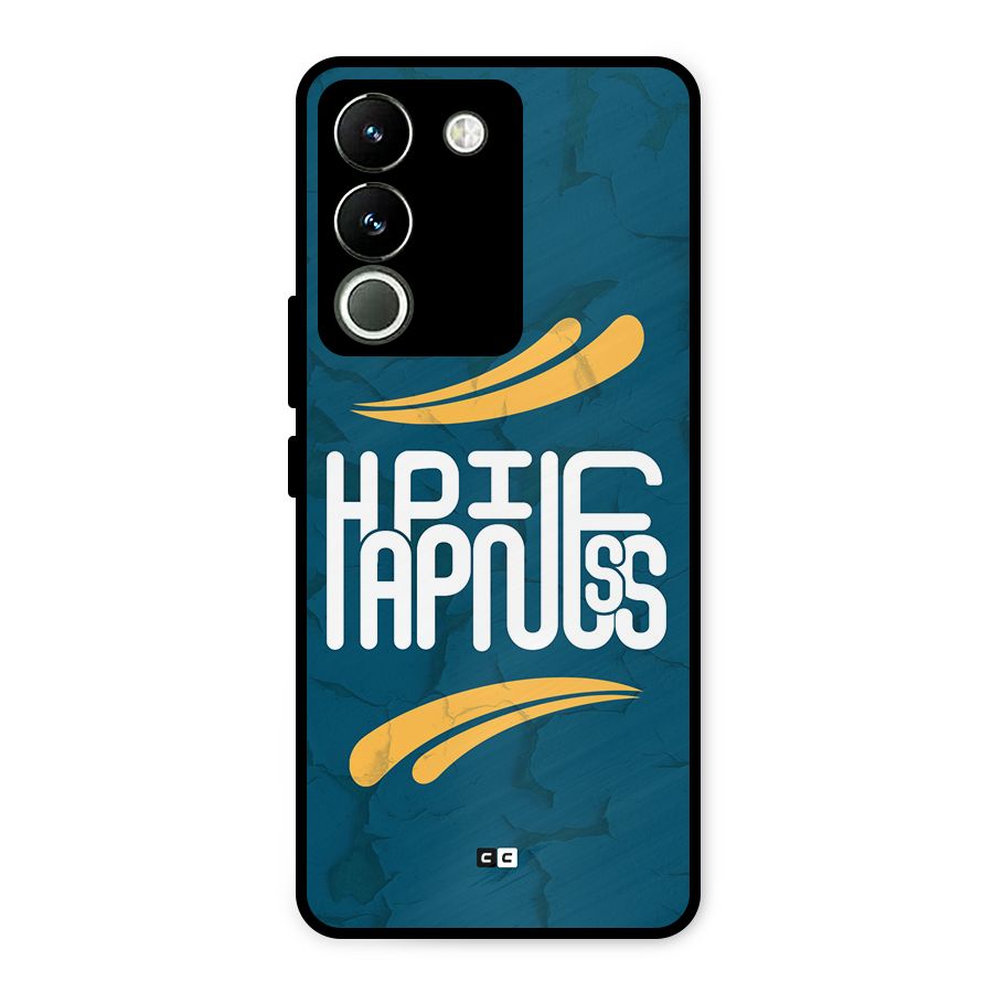 Happpiness Typography Metal Back Case for Vivo Y200