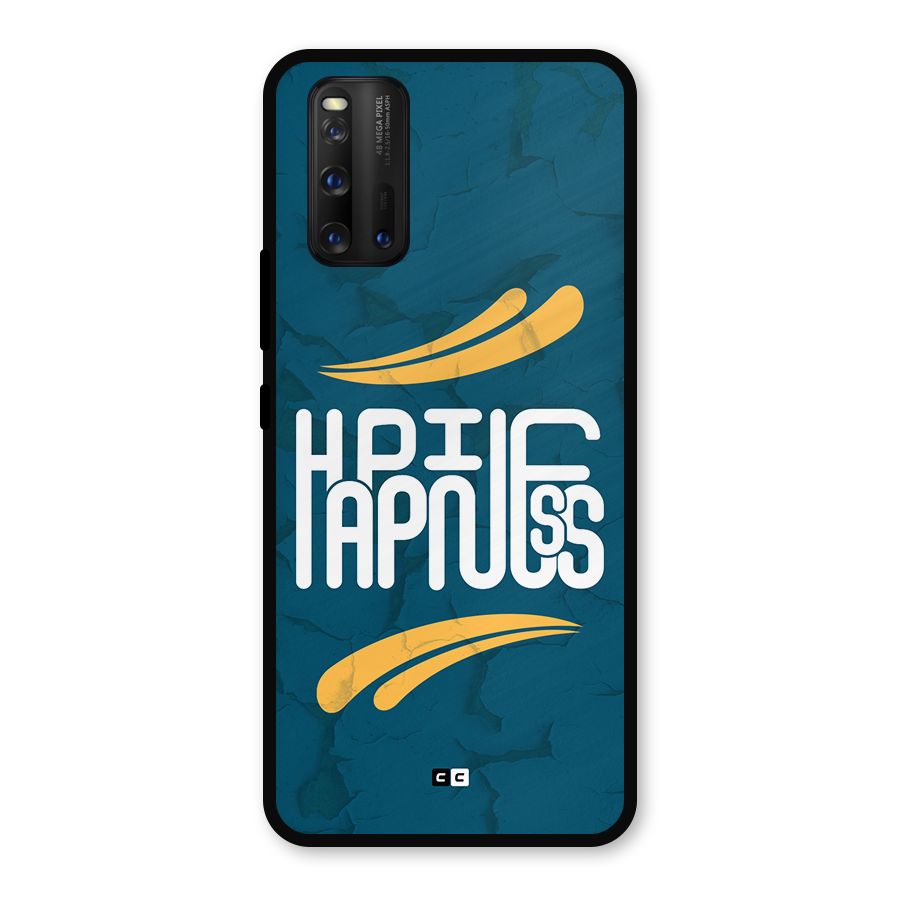 Happpiness Typography Metal Back Case for iQOO 3