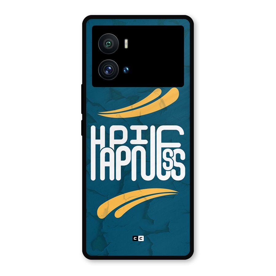 Happpiness Typography Metal Back Case for iQOO 9 Pro