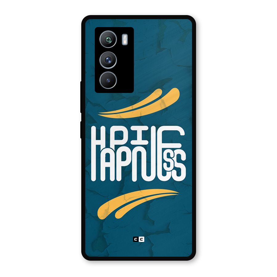Happpiness Typography Metal Back Case for iQOO 9 SE