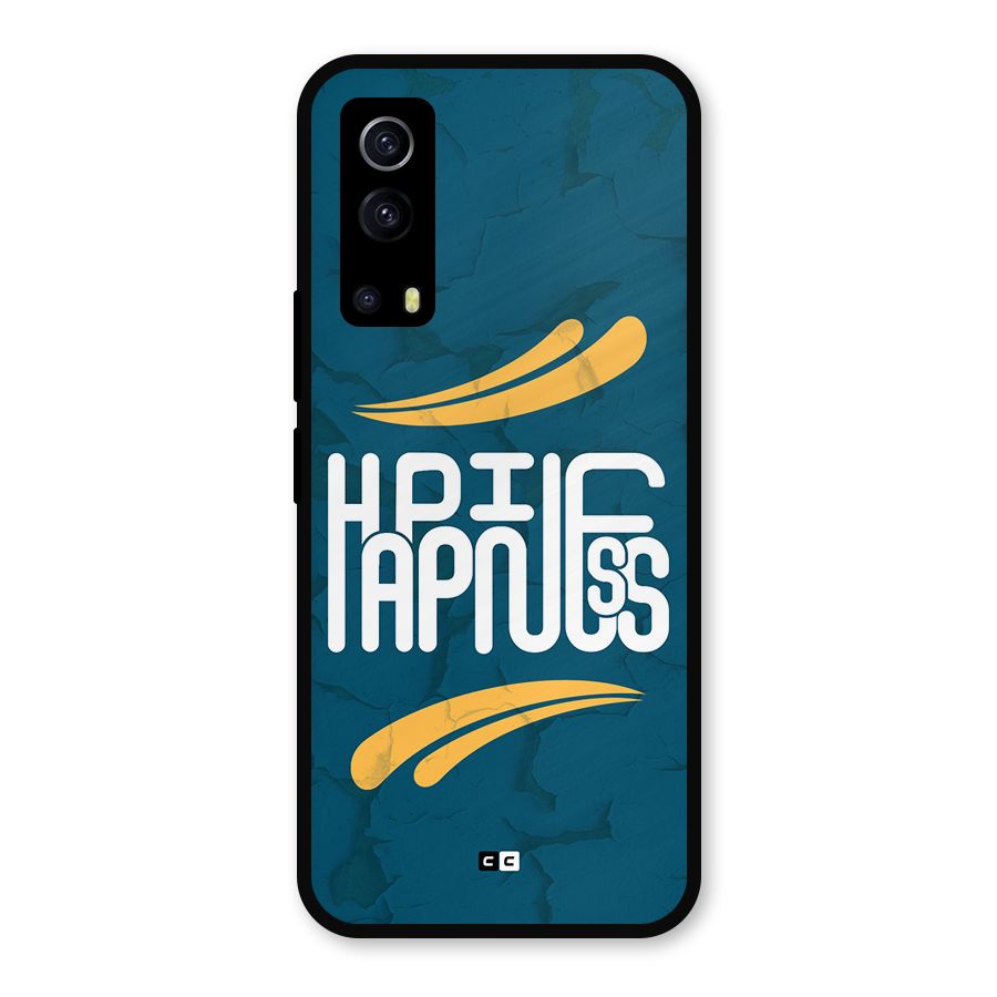 Happpiness Typography Metal Back Case for iQOO Z3
