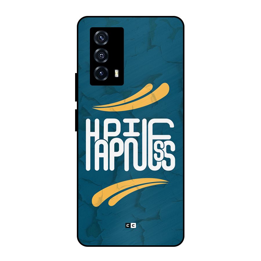 Happpiness Typography Metal Back Case for iQOO Z5