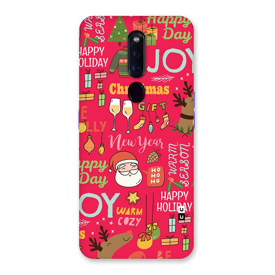 Happy Day Christmas Joy Back Case for Oppo F11 Pro