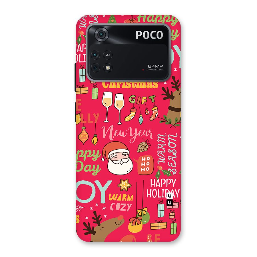 Happy Day Christmas Joy Back Case for Poco M4 Pro 4G