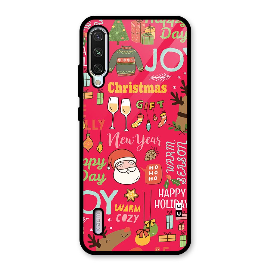 Happy Day Christmas Joy Glass Back Case for Mi A3