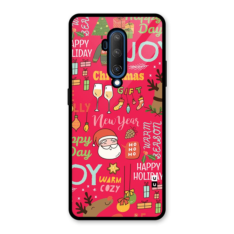 Happy Day Christmas Joy Glass Back Case for OnePlus 7T Pro