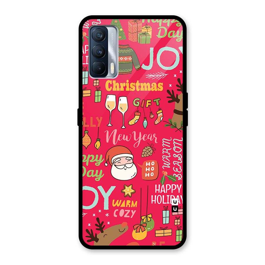 Happy Day Christmas Joy Glass Back Case for Realme X7