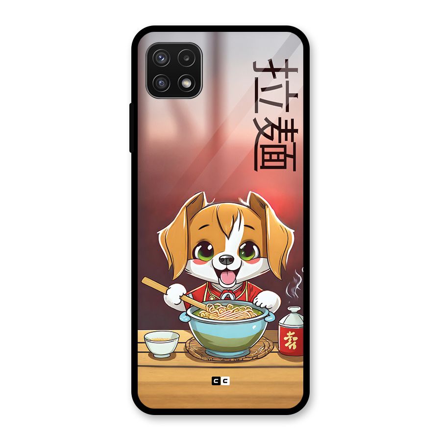 Happy Dog Cooking Glass Back Case for Galaxy A22 5G