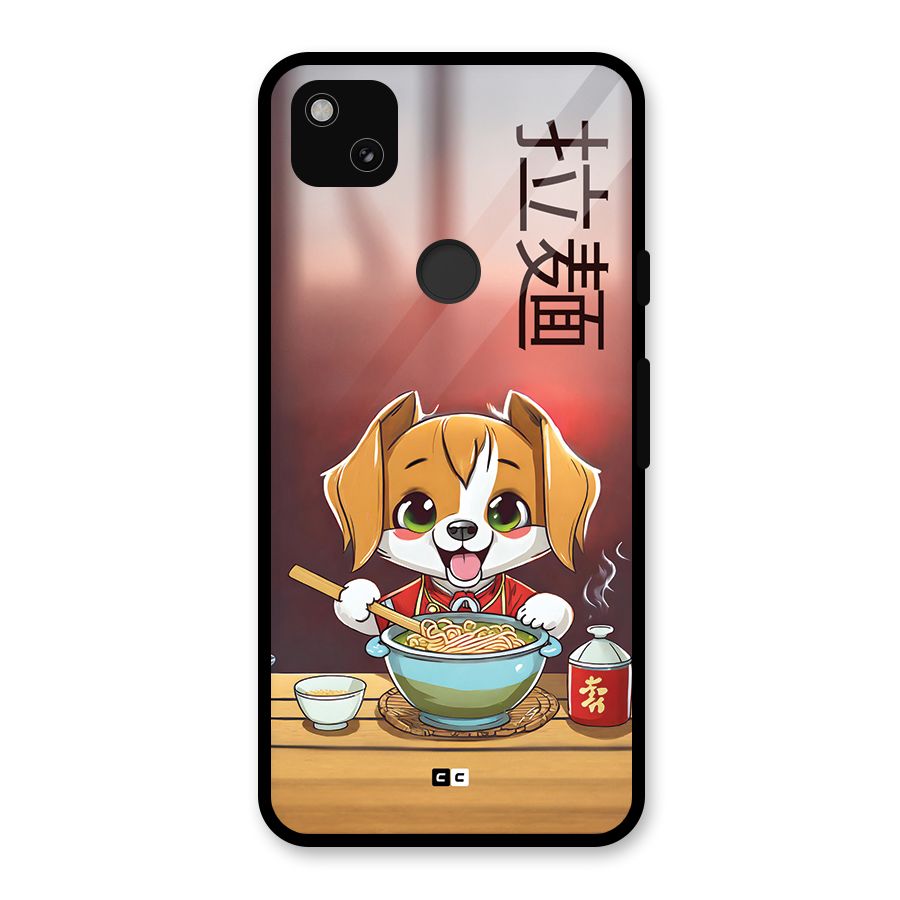 Happy Dog Cooking Glass Back Case for Google Pixel 4a