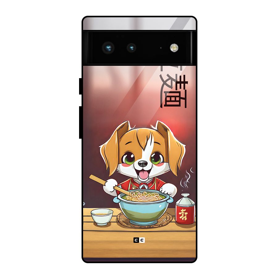 Happy Dog Cooking Glass Back Case for Google Pixel 6