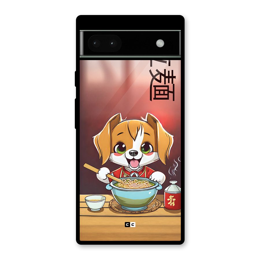 Happy Dog Cooking Glass Back Case for Google Pixel 6a