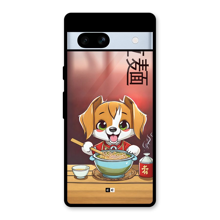 Happy Dog Cooking Glass Back Case for Google Pixel 7a