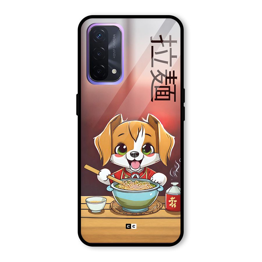 Happy Dog Cooking Glass Back Case for Oppo A74 5G