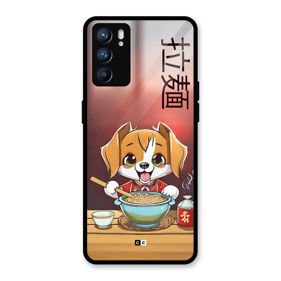 Happy Dog Cooking Glass Back Case for Oppo Reno6 5G