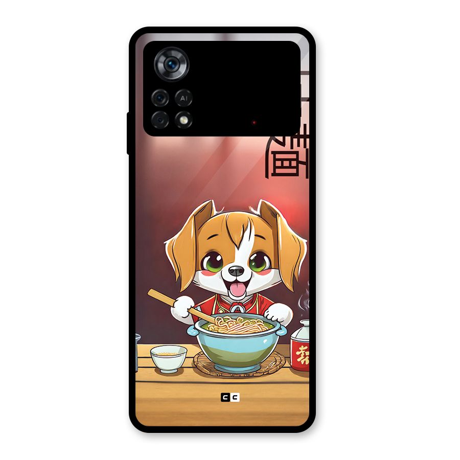 Happy Dog Cooking Glass Back Case for Poco X4 Pro 5G