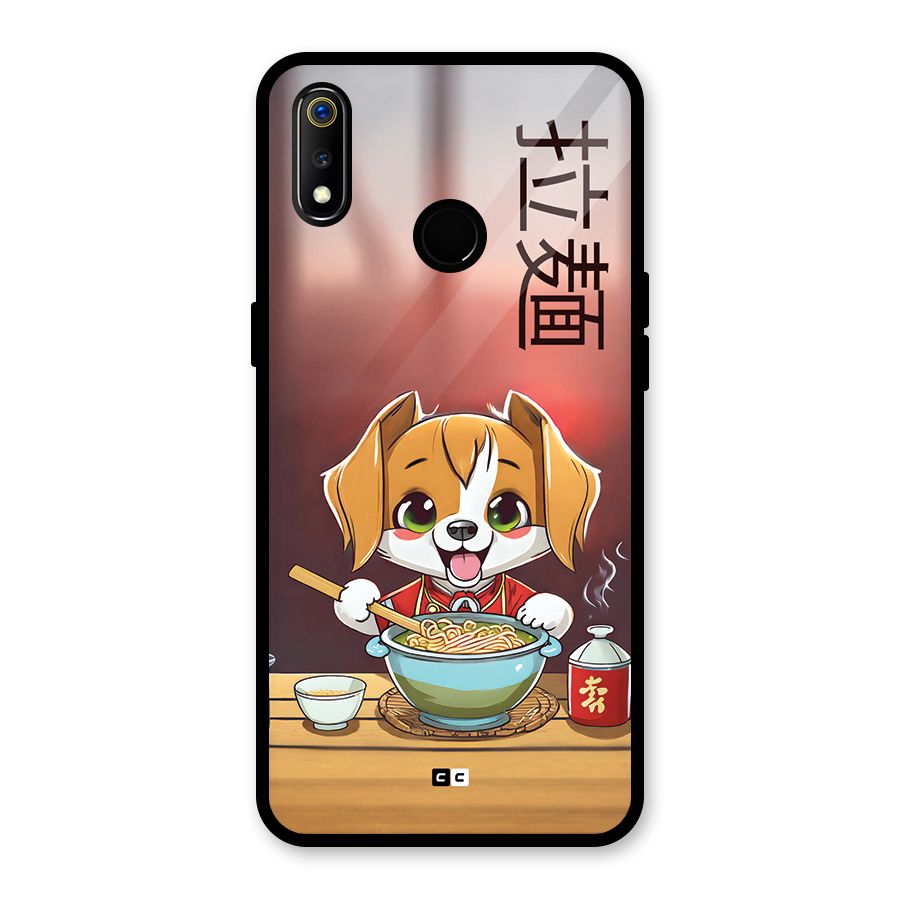 Happy Dog Cooking Glass Back Case for Realme 3i