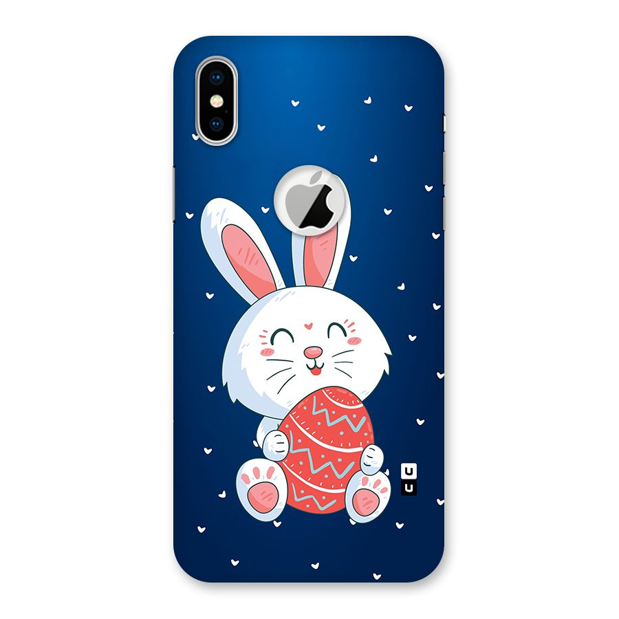 Happy Festive Bunny Back Case for iPhone X Logo Cut