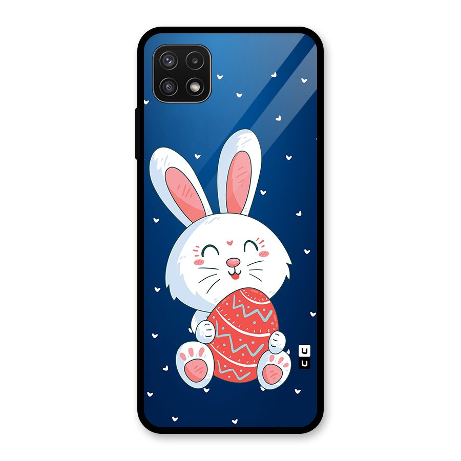 Happy Festive Bunny Glass Back Case for Galaxy A22 5G