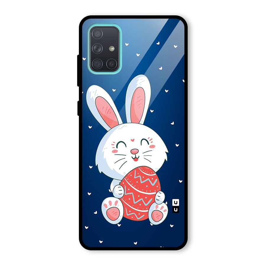 Happy Festive Bunny Glass Back Case for Galaxy A71