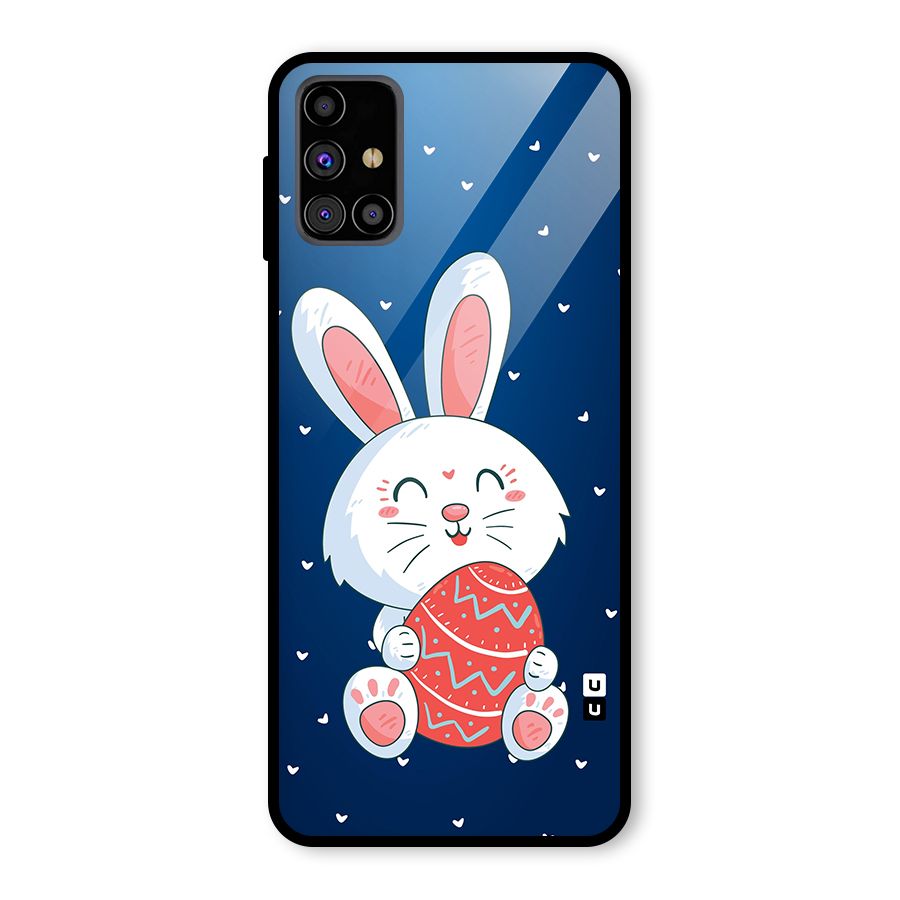 Happy Festive Bunny Glass Back Case for Galaxy M31s