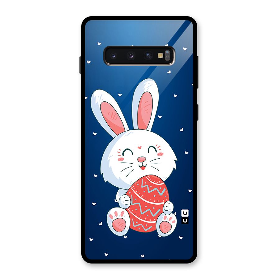 Happy Festive Bunny Glass Back Case for Galaxy S10 Plus