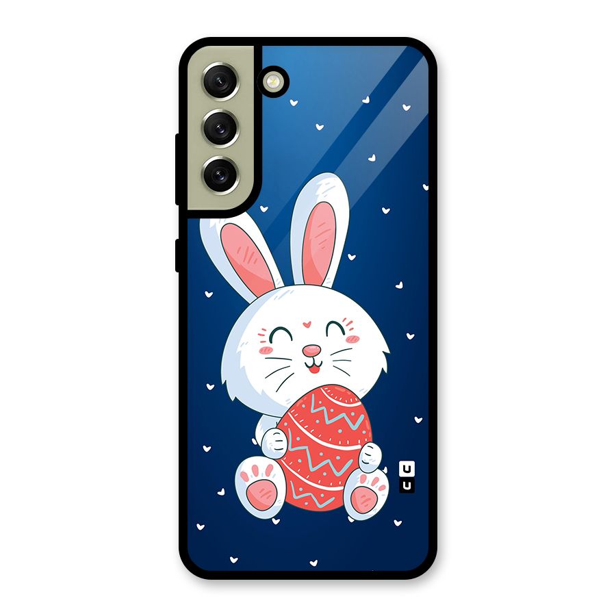 Happy Festive Bunny Glass Back Case for Galaxy S21 FE 5G