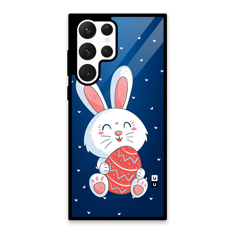 Happy Festive Bunny Glass Back Case for Galaxy S22 Ultra 5G