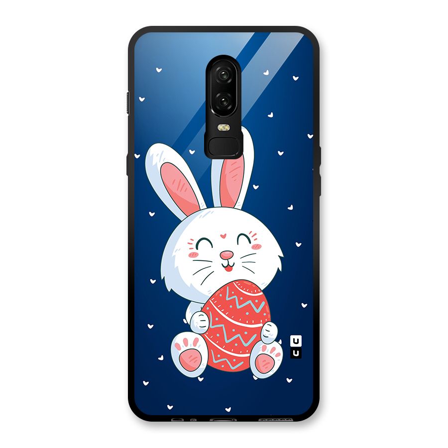 Happy Festive Bunny Glass Back Case for OnePlus 6