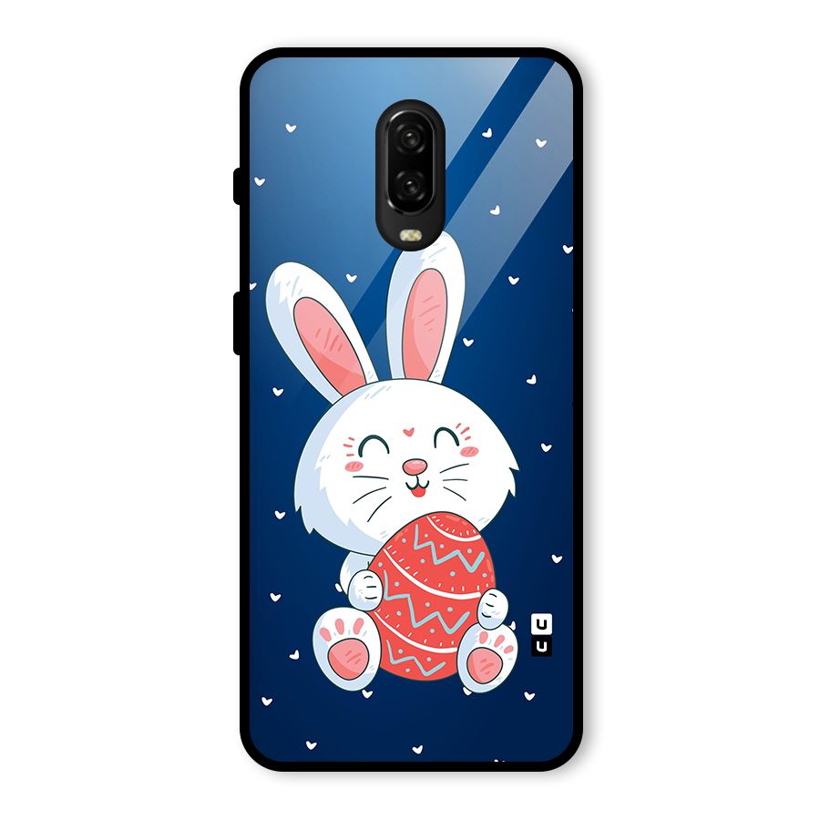 Happy Festive Bunny Glass Back Case for OnePlus 6T