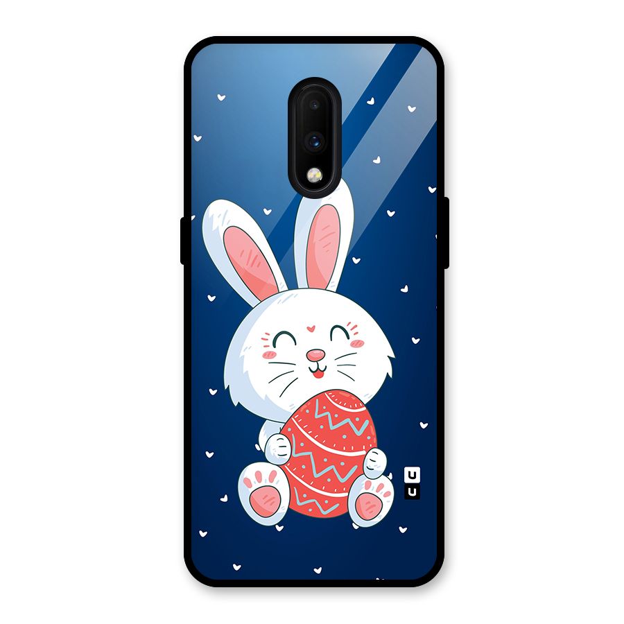 Happy Festive Bunny Glass Back Case for OnePlus 7